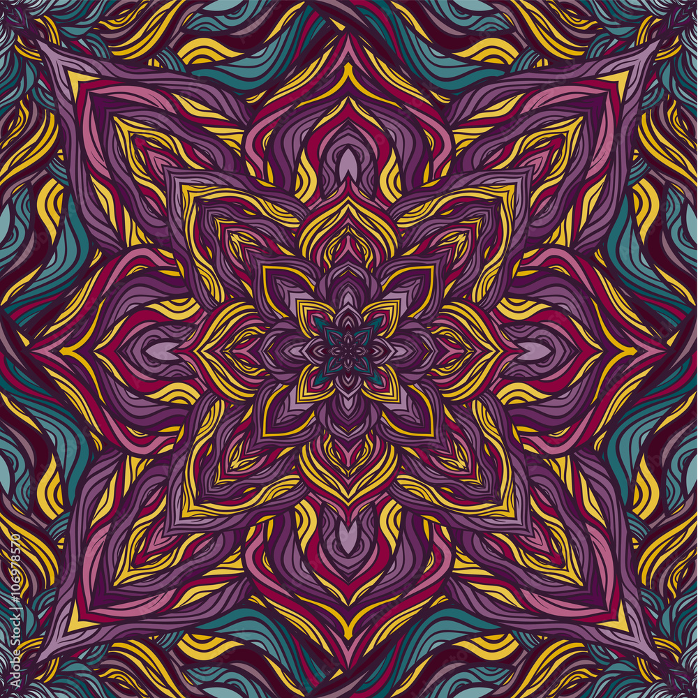 Vector nature seamless pattern with abstract flowers. Vector nature seamless pattern with abstract flowers.