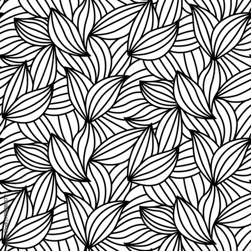 Abstract leaf lines seamless pattern modern design