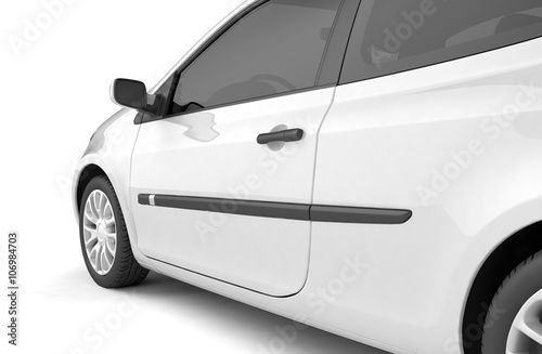 Samll car mock up on white background, 3D illustration © pozitivo