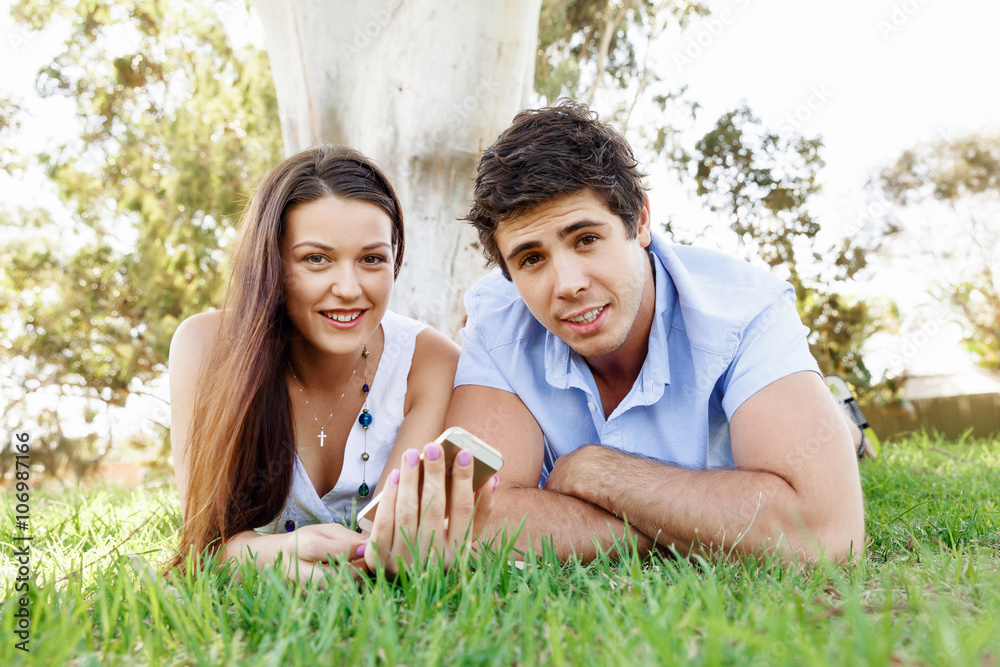 Young couple in the park Young couple in the park