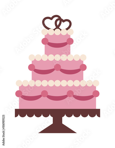 Wedding cake Isolated on background vector illustration