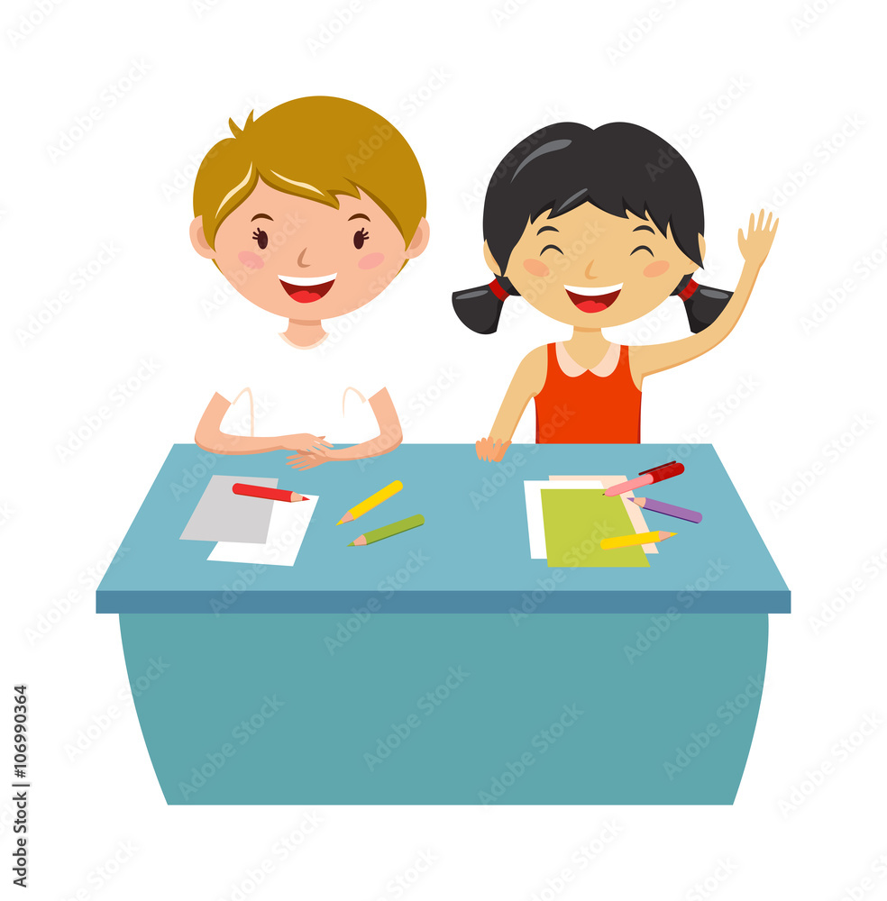 School kids education elementary school learning and people concept vector. School kids education elementary school learning and people concept vector.
