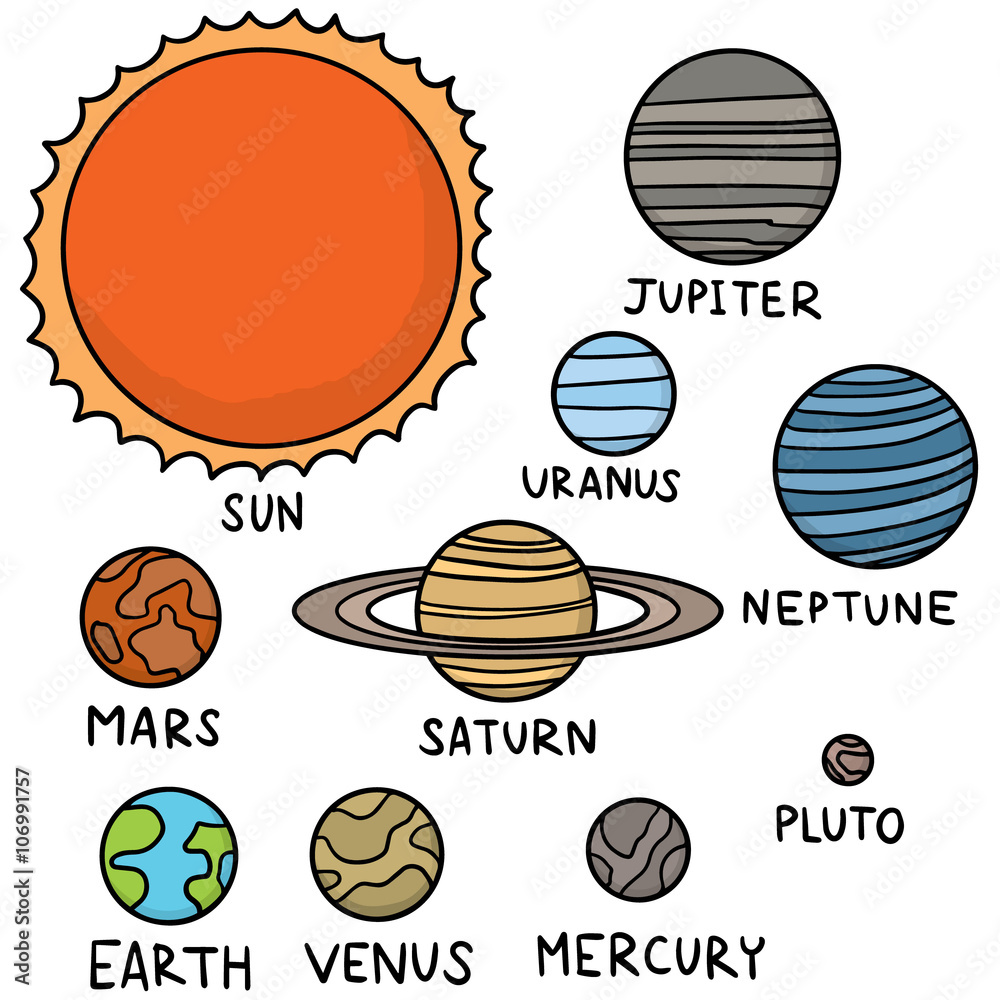 Obraz premium vector set of solar system