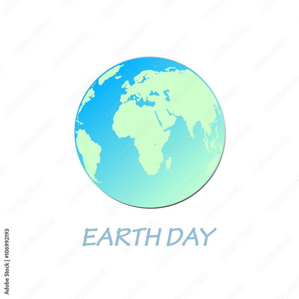 Earth day - poster with earth globe - vector illustration.