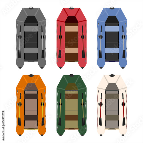 
set of rubber boats in different colors of high quality material.
totally vector illustration