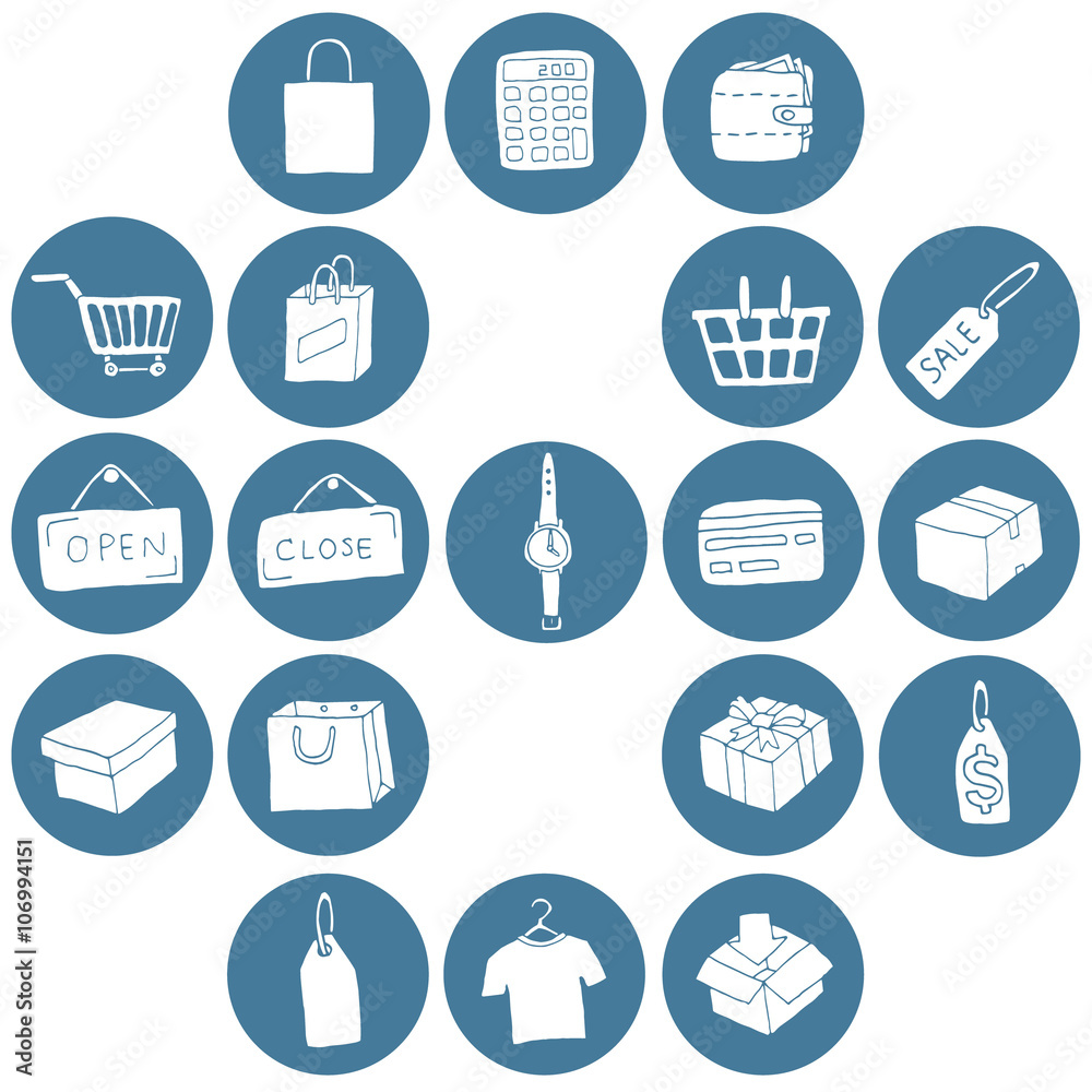 vector set of shopping icon vector set of shopping icon