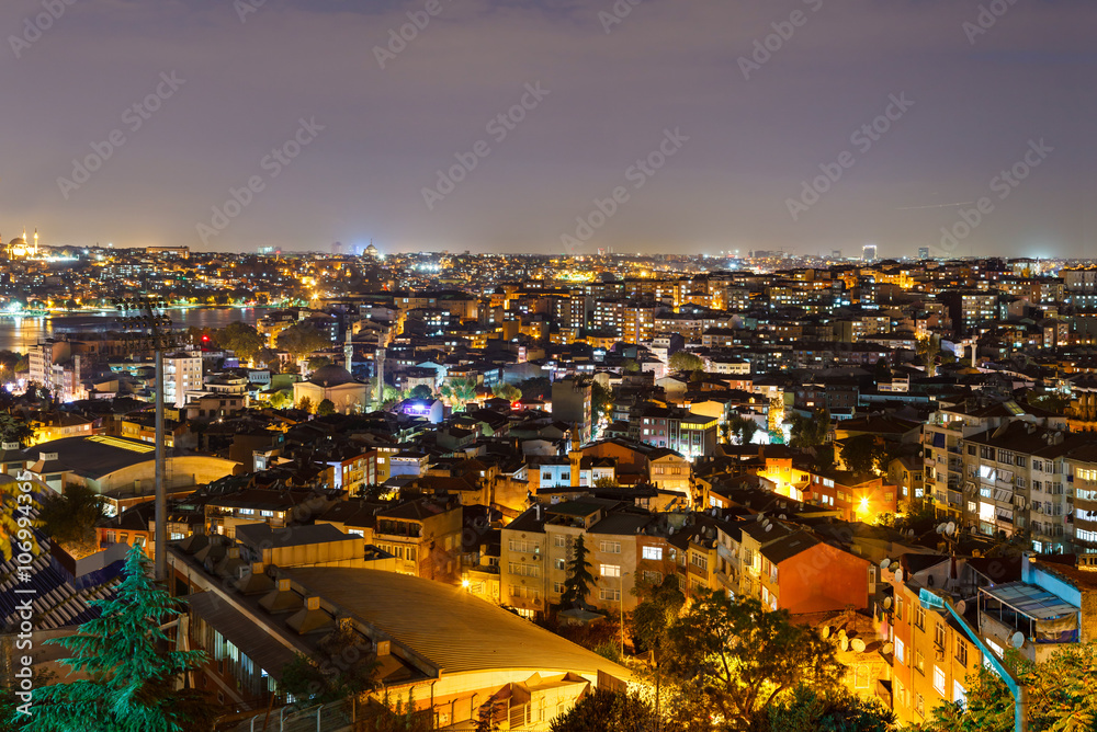Panorama Istanbul at night