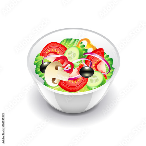 Vegetables salad isolated on white vector