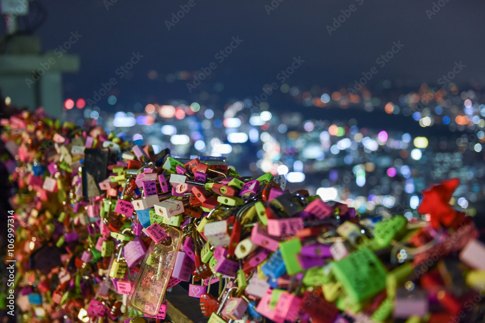 Padlocks near Seoul N Tower