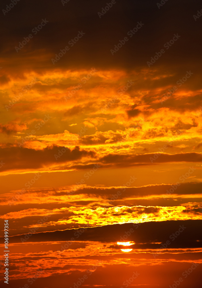 Beautiful orange sunset