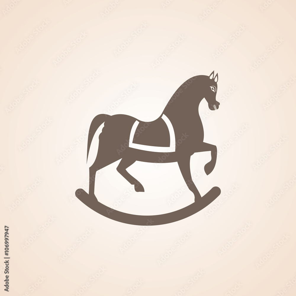 Fototapeta premium Icon Of Wooden Toy Horse.