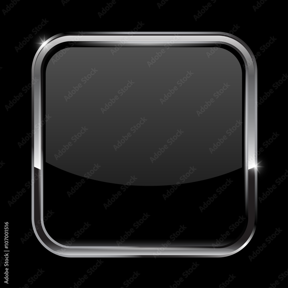 Metal frame. Square black frame icon Metal frame. Square black frame icon
