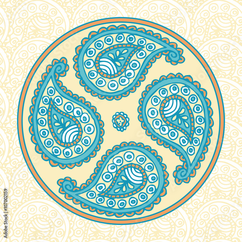 Blue Paisley Flover Doodle