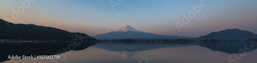 Mt Fuji rises above Lake Kawaguchi 