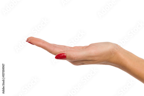 Woman's Hand With Red Nails Presenting