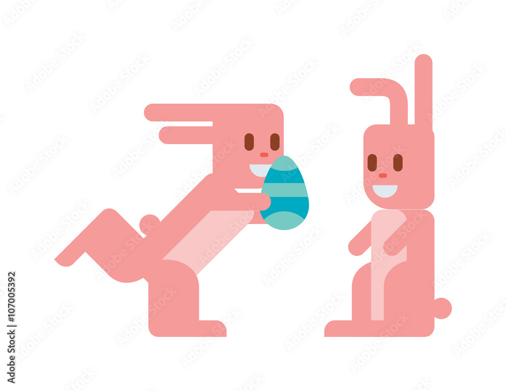 Greeting card Easter rabbit vector illustration Greeting card Easter rabbit vector illustration