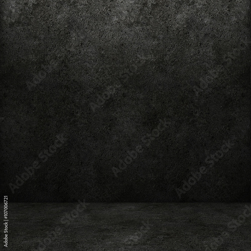 Concrete dark wall and floor. 3D rendering