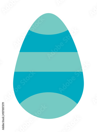 Color easter egg cartoon spring decoration and food symbol flat vector illustration. 