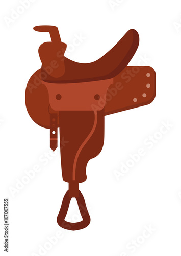 Wild west cowboy revolver holster combat weapon cartoon flat vector. 