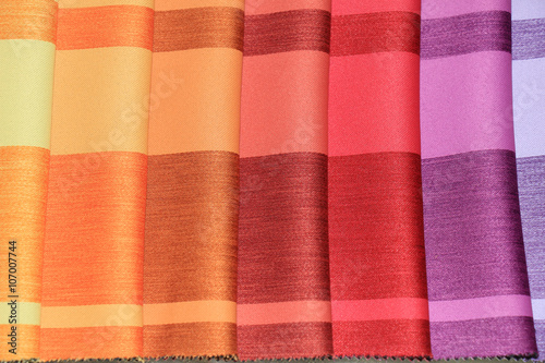 Fabric samples in a store