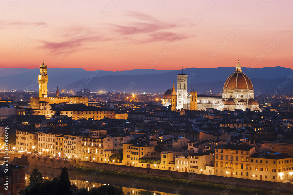 Panorama sunset over Florence, Italy