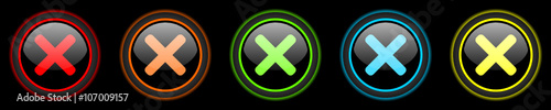 cancel colored vector icons set