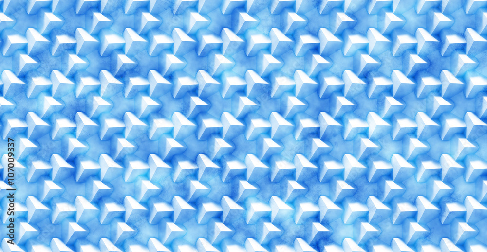 Fototapeta premium seamless abstract 3d background pattern made of an array of cubes in blue and white - with grunge 