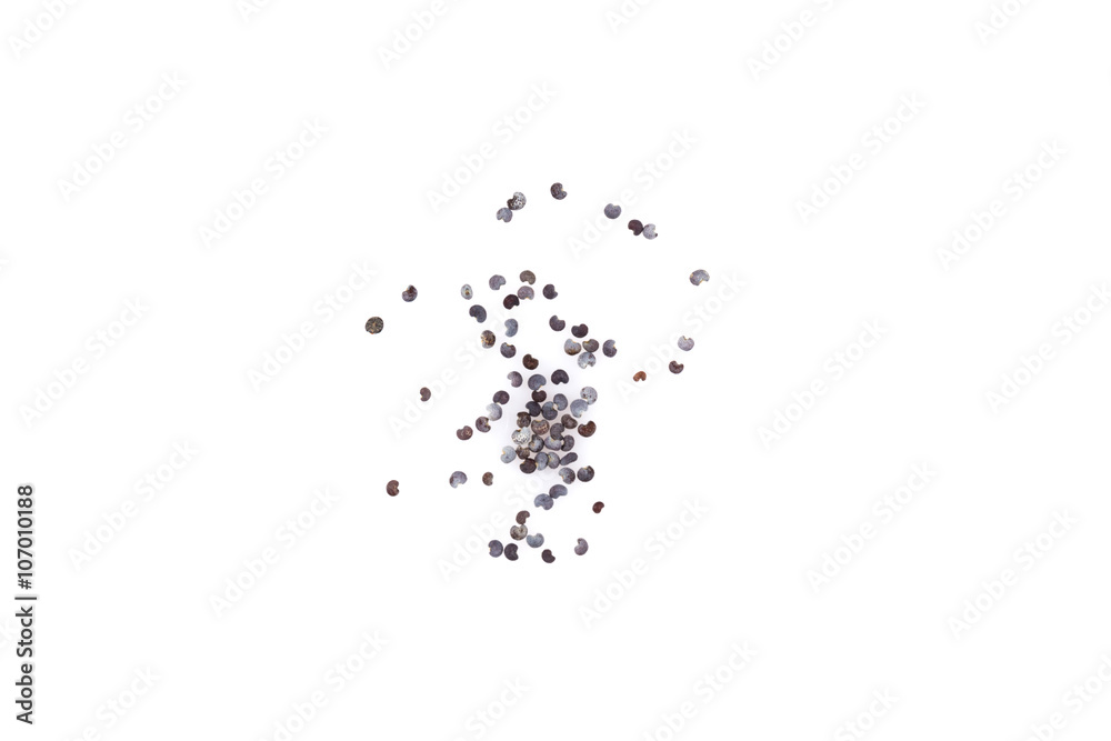 Obraz premium Poppy seeds isolated on white
