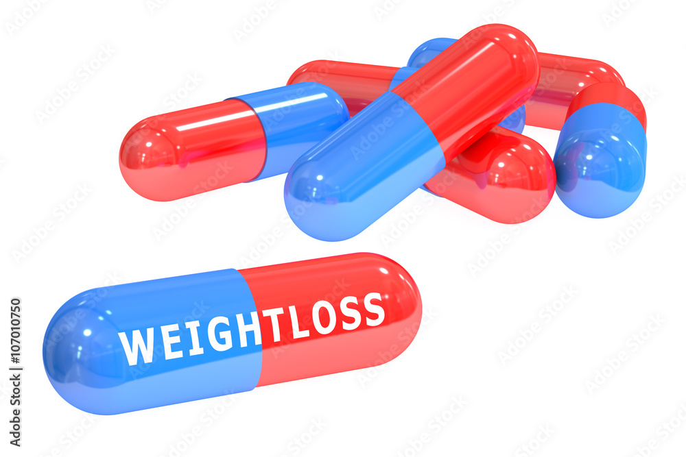 Foto weightloss pills, 3D rendering