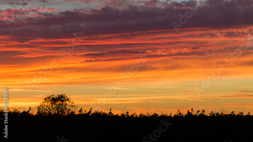 Sunset over water