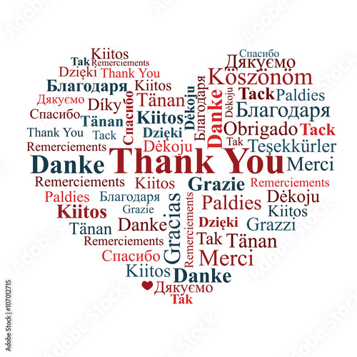 A heart made of words "Thank You" 