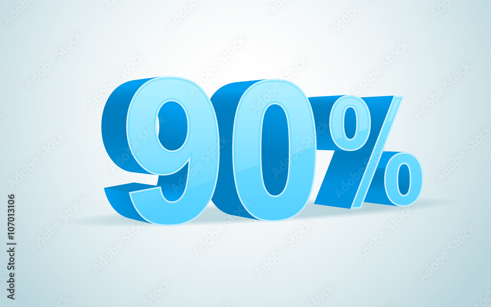 vector image of 90 percent sign.