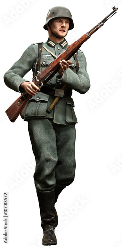 World war two German infantry 3D illustration