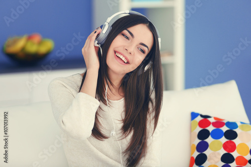 Happy young woman with head...