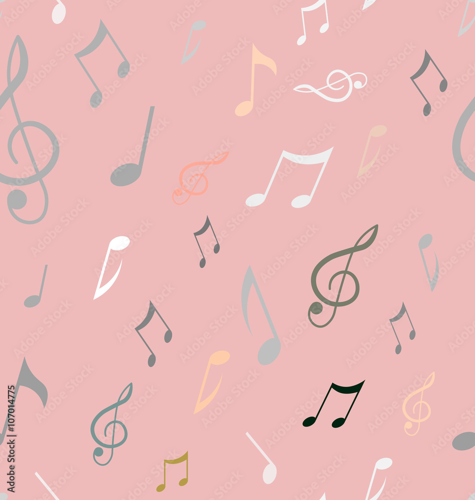 Abstract seamless pattern with music notes. Background vector Abstract seamless pattern with music notes. Background vector