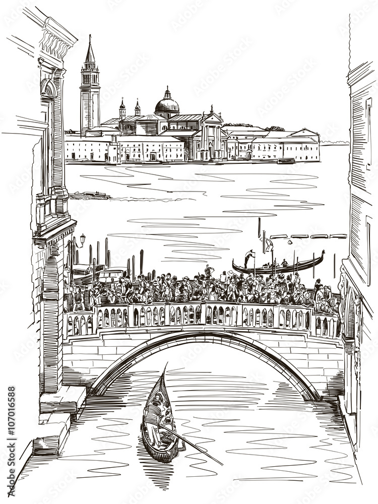 View from the Bridge of Sighs on San Giorgio Maggiore, Venice