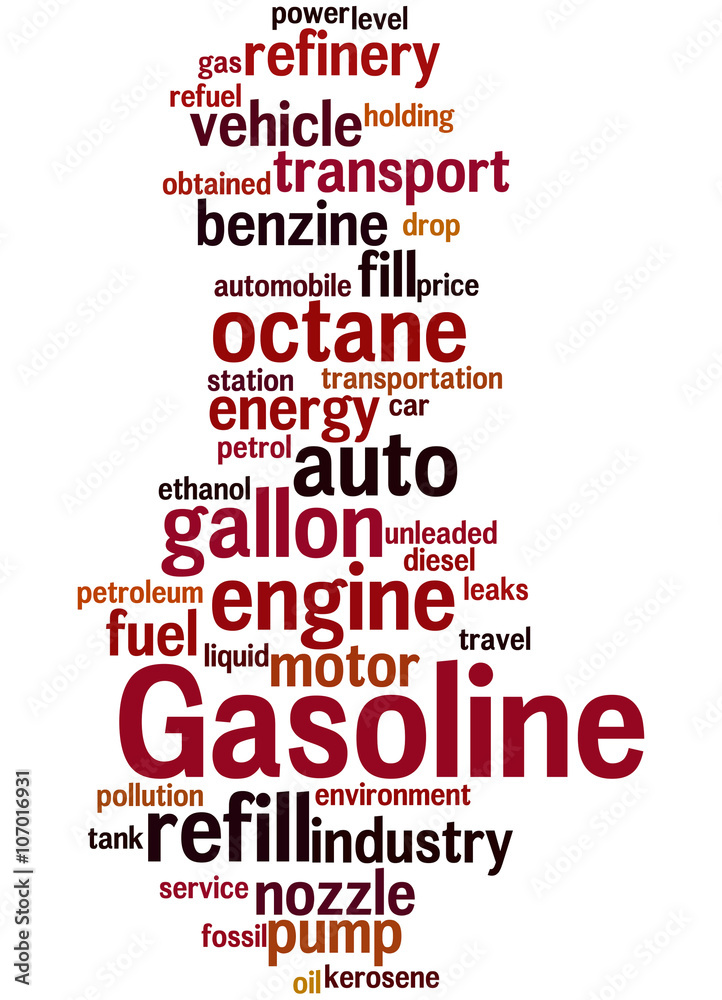 Gasoline, word cloud concept 8