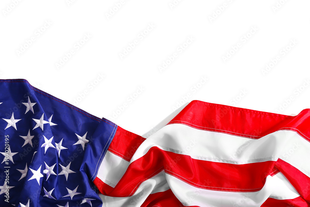 Φωτογραφία Flag of United States of America isolated on white