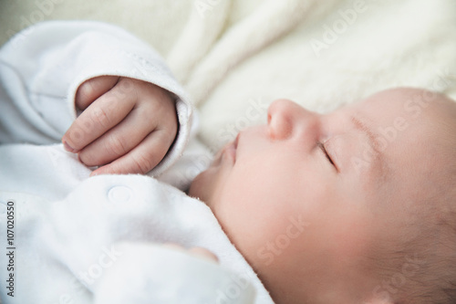 Newborn baby boy sleeping