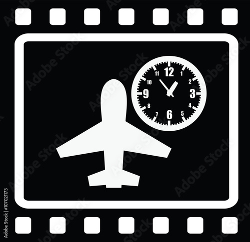 film strip communication and travel icons