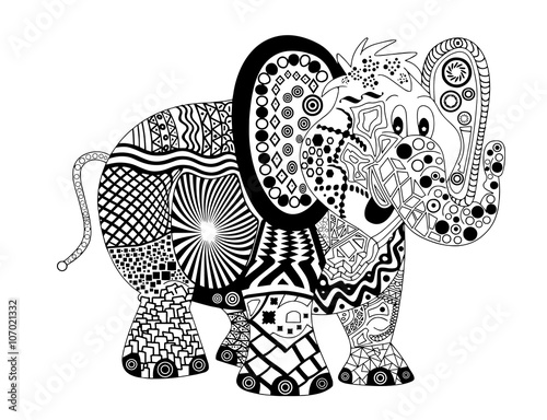 Elephant zentangle