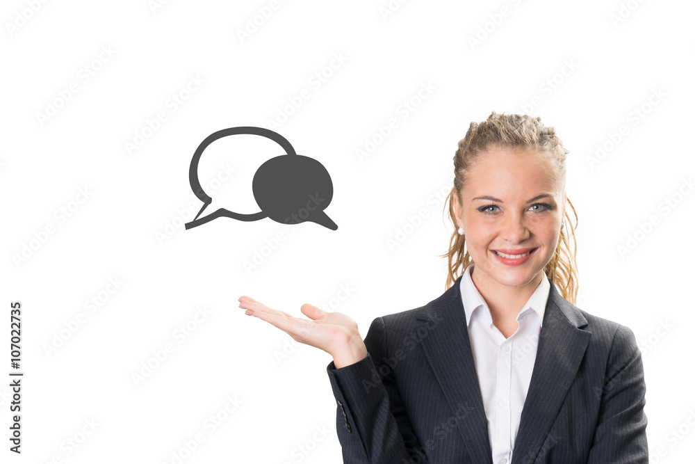 Young businesswoman drawing social media & Internet icon concept Young businesswoman drawing social media & Internet icon concept