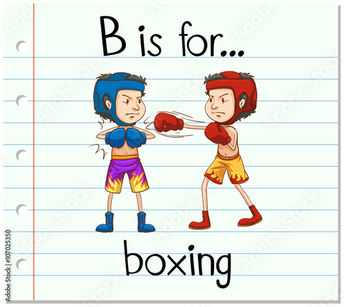 Flashcard letter B is for boxing