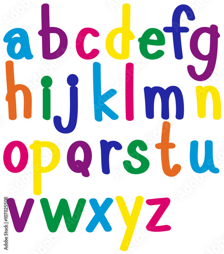 English alphabets in many colors