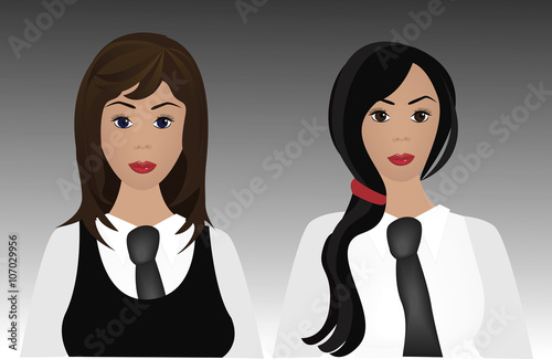 illustration of two businesswomen.