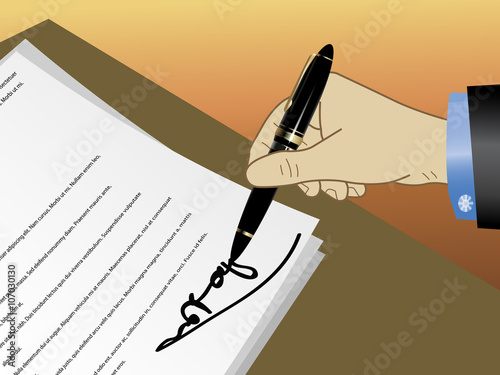 cropped image of businessman signing a document.