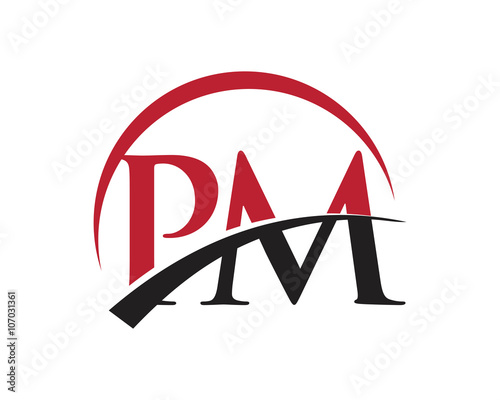 PM red letter logo swoosh