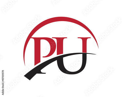 PU red letter logo swoosh