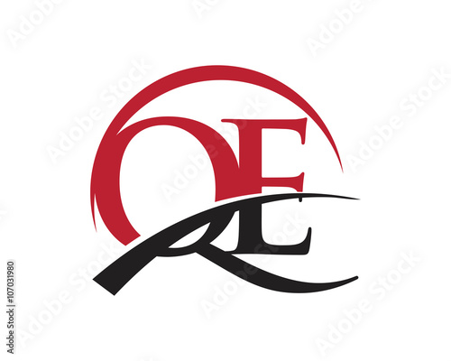 QE red letter logo swoosh