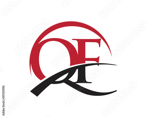 QF red letter logo swoosh